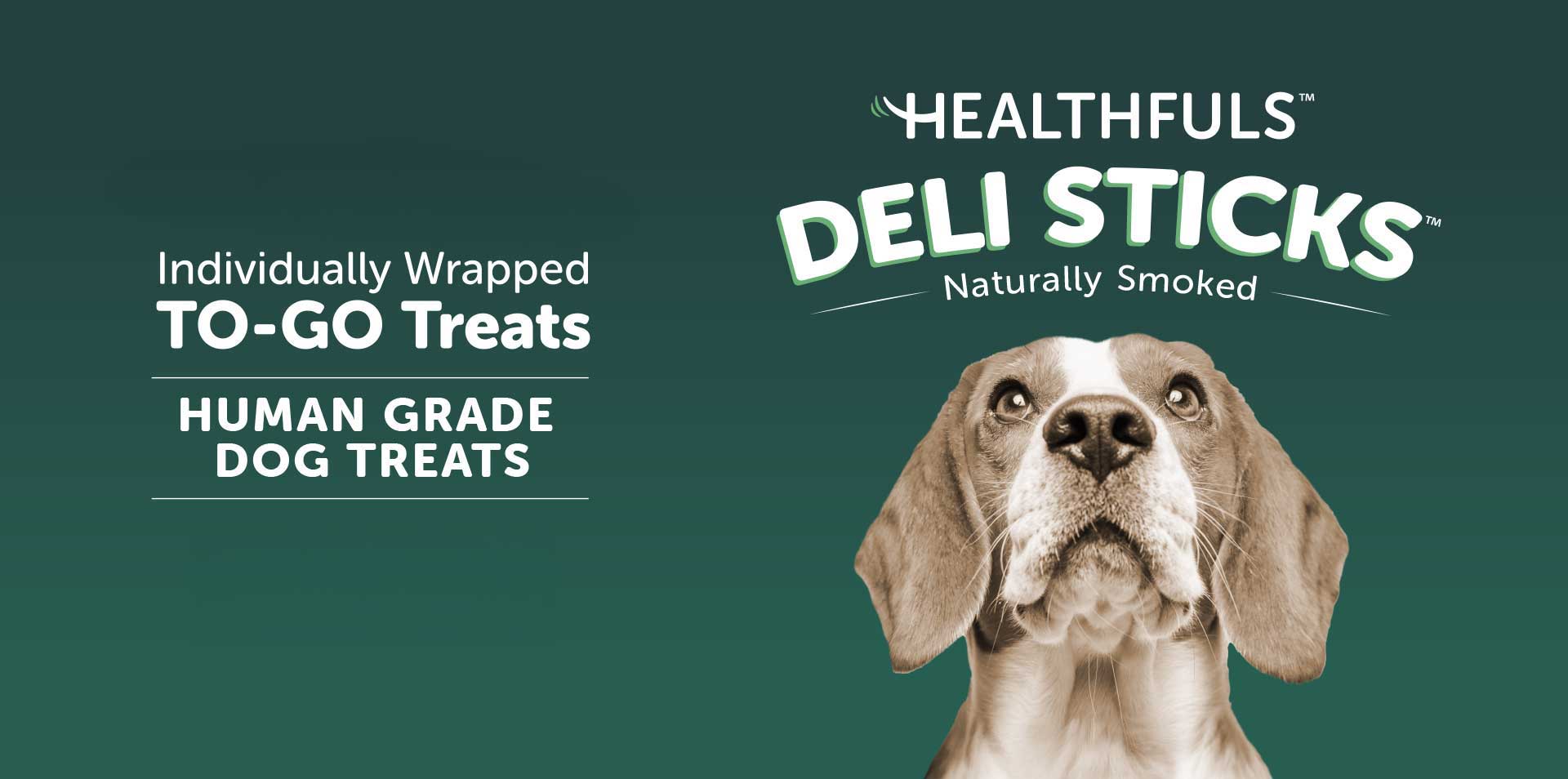 Healthfuls Deli Sticks. Individually wrapped TO-GO Treats - Human grade dog treats